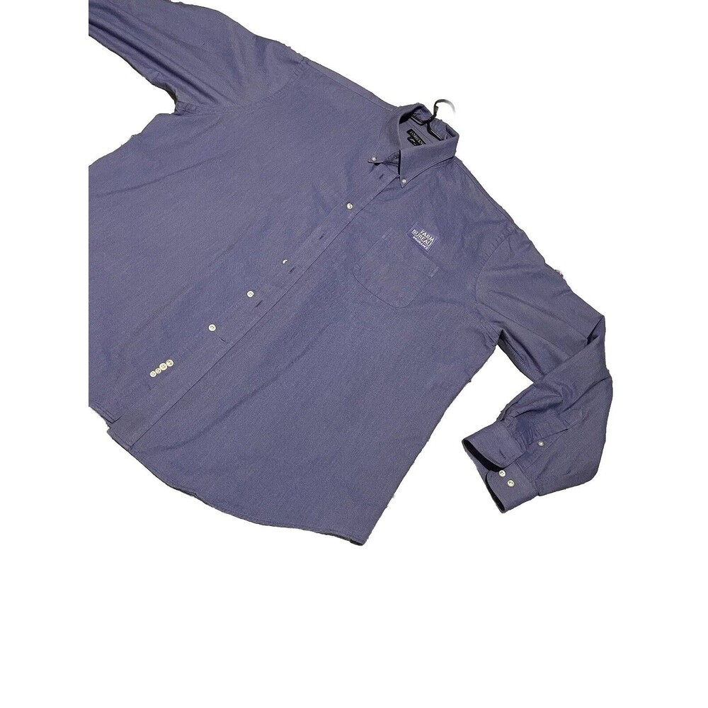 Blue Lands End Farm Bureau Shirt Size XXL Mens 2X Dress Shirts 18- 18.5 Regular